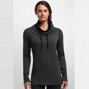 Icebreaker 100% Merino Wool Cowl Neck Grey Sweater Womens Size Medium Pullover